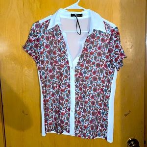 Brand New Flowered Blouse. Size S